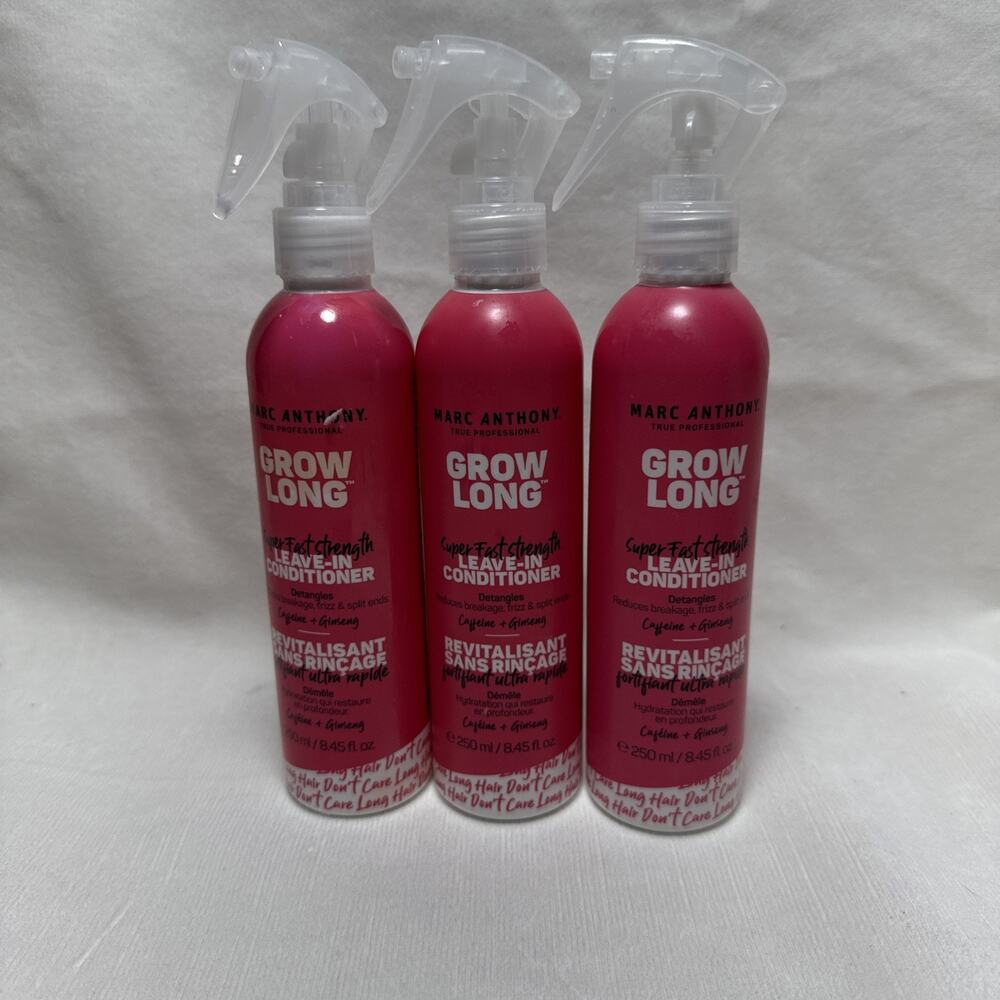 3PK Marc Anthony Grow Long Leave-In Conditioner ~ 8.45 FL OZ EA~ Detangles ~READ